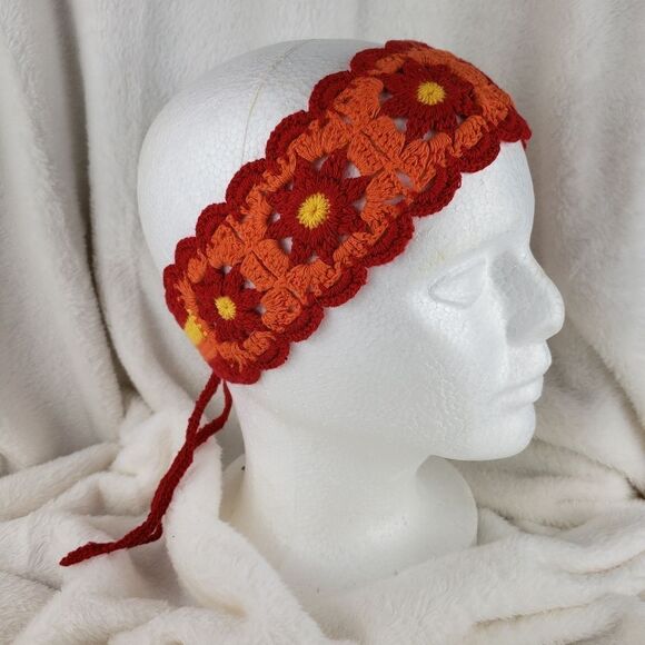 Daisy Floral Crochet Headband - Picture 1 of 2